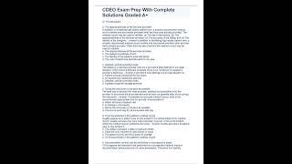 CDEO Exam Prep With Complete Solutions Graded A+