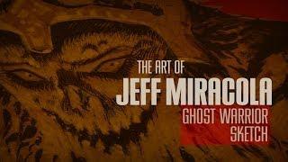 Ghost Warrior mixed media sketch by Fantasy Artist Jeff Miracola