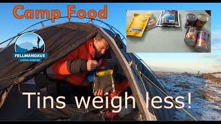 Tinned food for camping and backpacking weighs less, costs a fraction and tastes better!