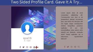 Make 2 Sided Personal Profile Card Using HTML and CSS | @iqraCS