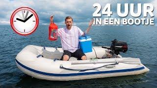 24 UUR IN EEN RUBBER BOOTJE MET OVERNACHTEN! *Survival Challenge*