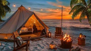  Sunset Beach Glamping Retreat | Relaxing Ocean Waves, Cozy Tents & Nature Sounds