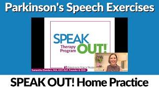 4/9/2024 Parkinson's Speech Exercises: SPEAK OUT! Lesson 1