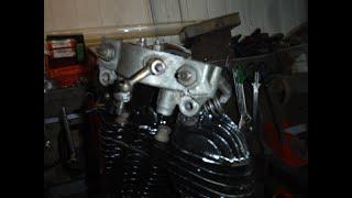 BSA 350 cc Model L engine circa 1930 strip & rebuild 17 rocker tip damage discussed