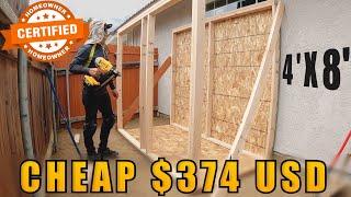 How to build a simple 4 'x 8' storage shed under $380 dollars