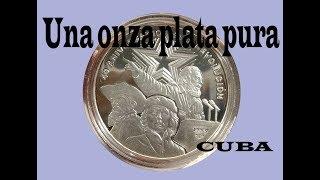 Moneda de cuba, una onza de plata pura, el Che Guevara y Fidel Castro