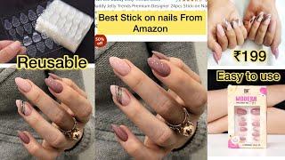 "Unboxing Amazon's Best Stick-On Nails a Review!" Trying Best Press-On Nails from Amazon!"