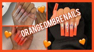 ORANGE OMBRÉ POLYGEL NAILS! | INSPIRED BY @NailsByVic