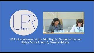 Oral Statement UPR Info, Item 6 HRC54