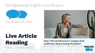 Live Article Reading: Ethical Influencers