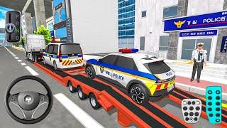 Police Officer Cars Transporter New Trailer Truck - 3D Driving Class Simulation Android game