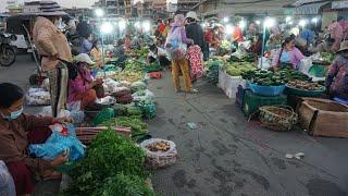 Morning Food  Market Scene Near Chhbar Ampov - Amazing Fruit Market Early Morning @Chhbar Ampov