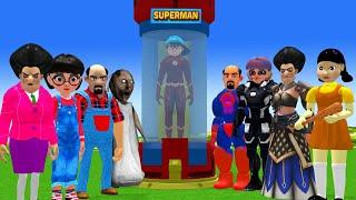 Scary Teacher 3D vs Squid Game Do Good Work Transform Superhero Rescue World 5 Times Challenger