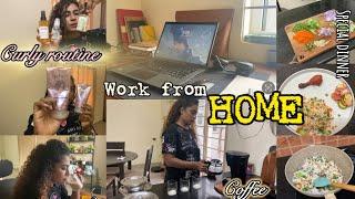 Work From Home *Realistic* Working Day|How am I maintaining my Hair? Curly hair routine #chennai