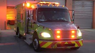 Miami-Dade Fire Rescue ambulance responding with air horn, siren and lights