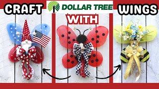 *LOOK* NEW Dollar Tree BUTTERFLY  LADYBUG  BUMBLEBEE Wreath DIYs  |  Easy DIY HOME  DECOR Crafts