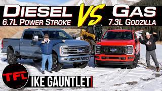 Can a Gas-Powered Ford F-250 V8 Out-tow a Power Stroke Diesel on the World's Toughest Towing Test?