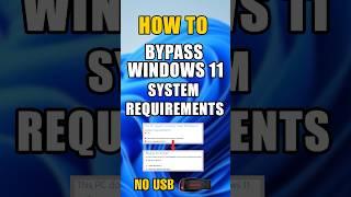 How To Bypass Windows 11 System Requirements Without USB Device #windows11