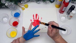 Fun Color Learning Video for Toddlers and Kids with a Christmas Handprint Craft!