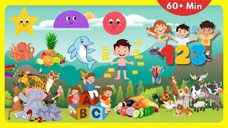 Learn ABC, 123, Shapes, Colors, Animals, Fruits, Vegetables & more | Kids & Toddlers Learning Videos