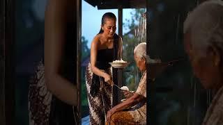 "Heartfelt Moment: Preparing Food for Grandma in the Rain — Village Life
