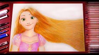 Как нарисовать Рапунцель волосы How to draw Rapunzel Tangled