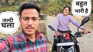 किरन नें पहली बार चलायी मेरी बाइक || Pahadi Lifestyle Vlog || Namaste Pahad || Ashutosh Negi