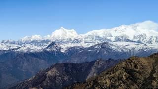 Panromic view from Phalut Top - Mt. Everest and the Kanchenjunga range