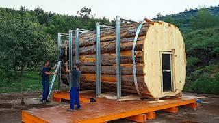 A Man Built a Secret Tiny House But  it's Bathhouse | From Start to Finish by @Wild_Hammer