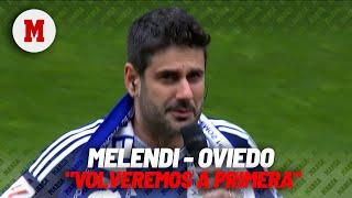 Melendi se emociona a pie de césped en el Tartiere cantando el 'Volveremos' I MARCA