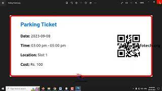 QR Code-based Smart Vehicle Parking Management System | JAVA Final Year Project 2024