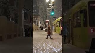 This is what the streets of Portland look like in winter  #GkaanciliZ #portland #winter #citynight