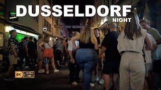  DÜSSELDORF, Night life in the Vibrant Germany. 4k 60fps