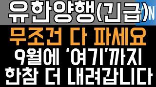 유한양행 주가전망 - 긴급) 무조건 다 파세요! 9월에 '여기'까지 한참 더 내려갑니다!