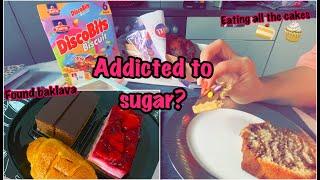 SUGAR OVERLOAD ! CAKES   , BAKLAVA, CHOCOLATE! // binge eating filmed - TD EW 暴飲暴食