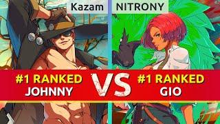 GGST ▰ Kazam (#1 Ranked Johnny) vs NITRONY (#1 Ranked Giovanna). High Level Gameplay