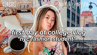 FIRST DAY OF COLLEGE IN NEW YORK CITY VLOG *fashion student 2021*