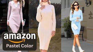 Amazon Pastel Color Dresses for Women | Winter Fashion 2025