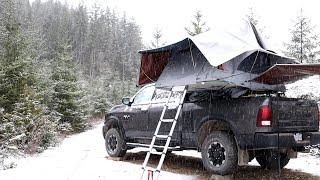 I woke up in snow | Weekend overland trip | Stock Power Wagon