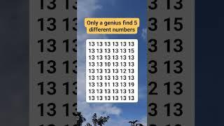 Only a genius finds 5 different numbers #brainteaser #search #find