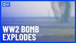 WW2 Bomb Explodes At Japan Airport | 10 News First