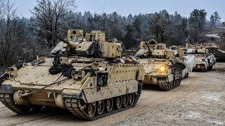 U.S. Armored Vehicles Conduct Combined Arms Live-Fire Training Exercise