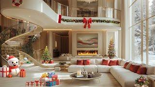 Enjoying Snowy Days with Christmas Jazz ️ Morning Living Room Ambience With Smooth Jazz Piano Music