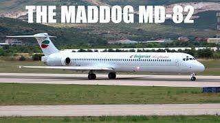 THE MADDOG McDonnell Douglas MD-82 Close-up Takeoff - Bulgarian Air Charter - Split Airport SPU/LDSP