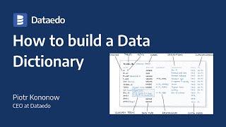 How to Build a Data Dictionary