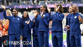 U.S. women's 4x400m relay team awarded gold after near-record breaking run | Paris Olympics