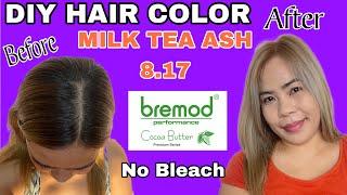 DIY MILK TEA ASH HAIR COLOR (BREMOD) | Charming Karen