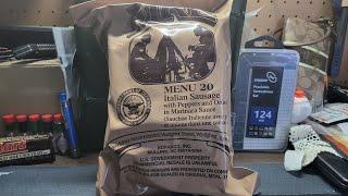 U.S MRE#20 ITALIAN SAUSAGE WITH PEPPERS AND ONIONS MRE REVIEW