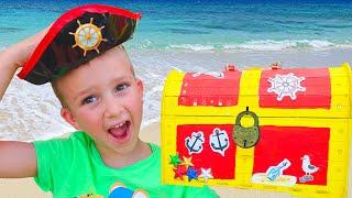 Children Found Toy Pirate Treasures Video for kids from Vlad and Niki