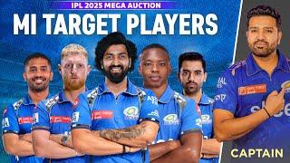 Mumbai Indians Target Players 2025 Auction | MI Retained Players list 2025 | MI Squad 2025 New